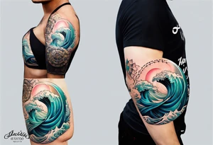 ocean, géométric tattoo idea