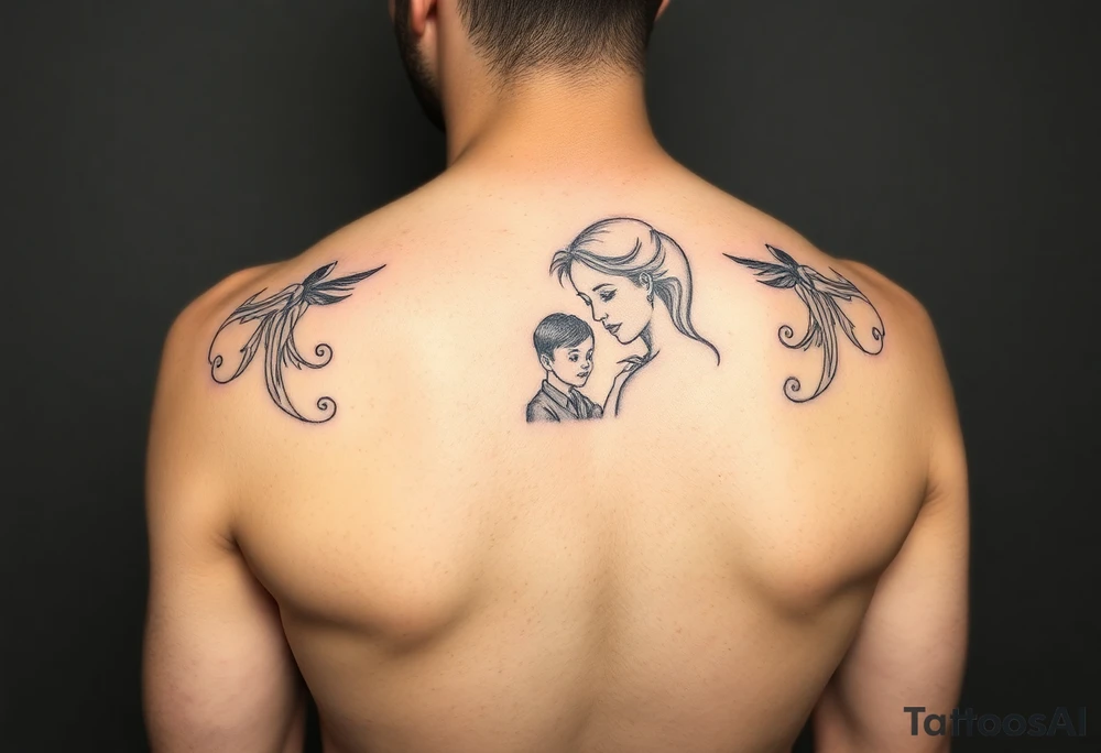Mommy and son tattoo idea