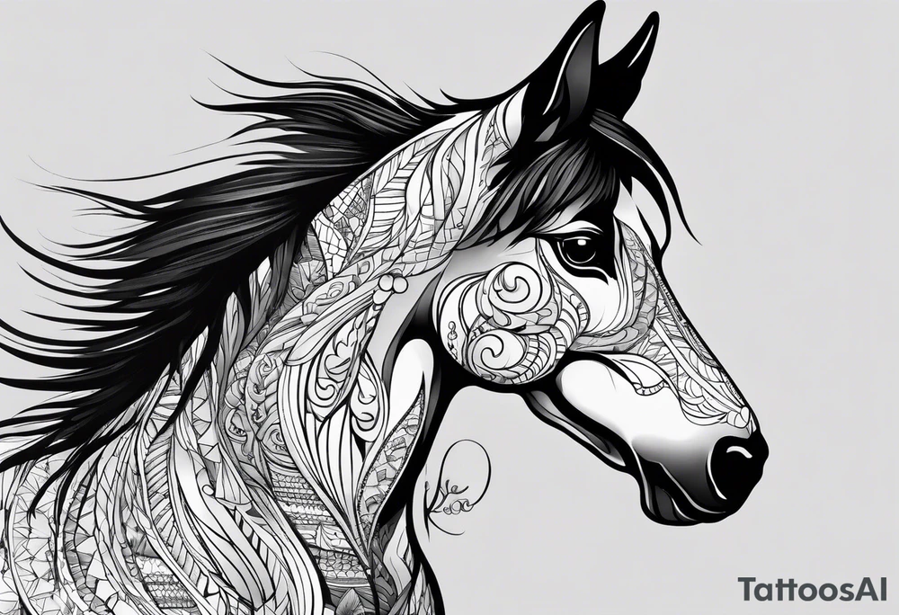 Koolie cross kelpie portrait tattoo idea