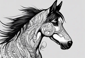 Koolie cross kelpie portrait tattoo idea