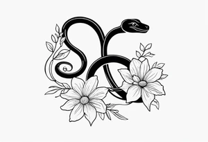 Snakes and wild flower tattoo idea