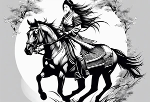Horse samurai girl tattoo idea