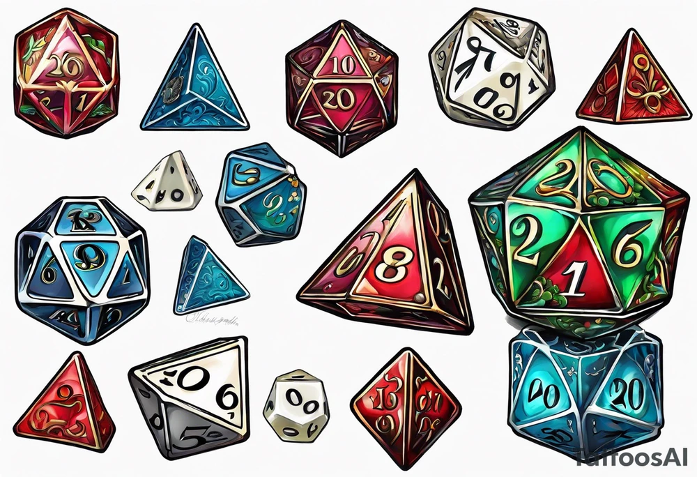 a twenty sided die tattoo idea