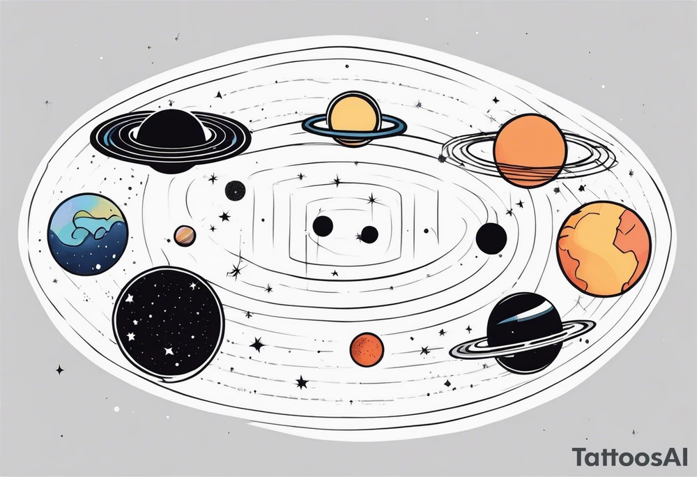 open, closed and flat universe tattoo idea