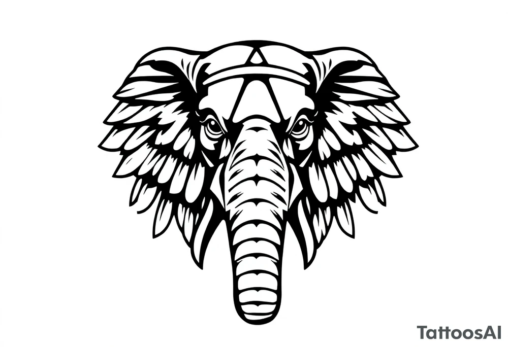 A Egyptian elephant’s face tattoo idea