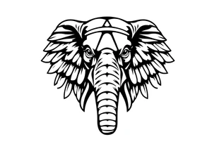 A Egyptian elephant’s face tattoo idea