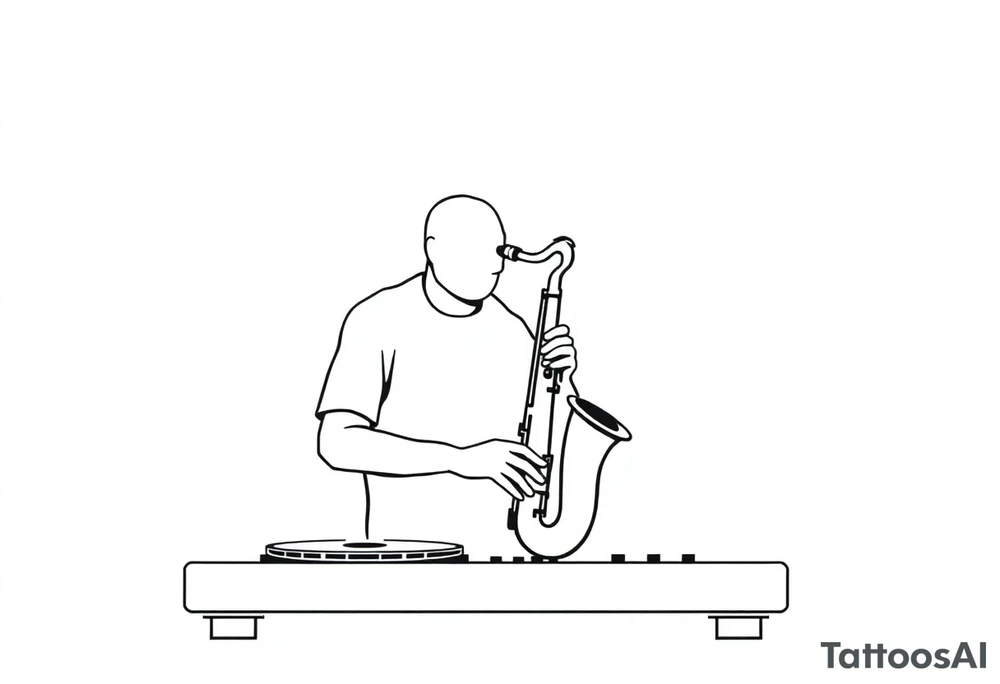 disk jockey, saxophone tattoo idea