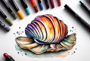One small  Pretty clam shell tattoo idea