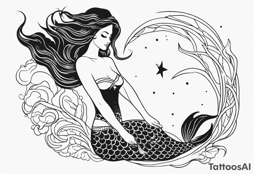 Spirited Mermaid tattoo idea