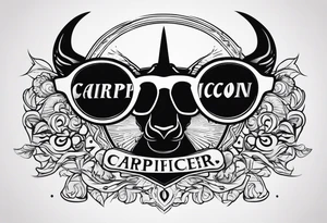 capricorn sunglasses Officer tattoo idea