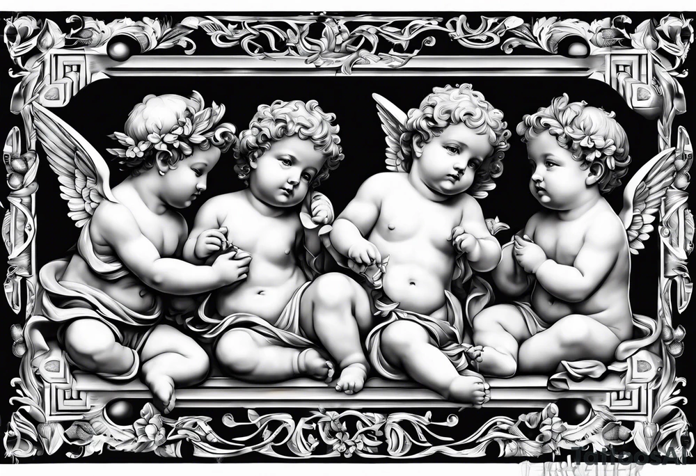 putti without wings tattoo idea