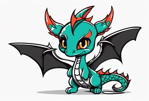 Minimalist chibi dragon tattoo tattoo idea