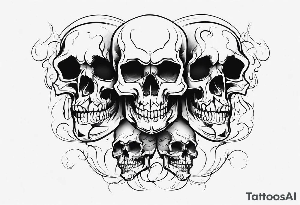 Skulls in smoke tattoo idea