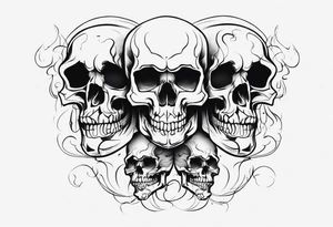 Skulls in smoke tattoo idea