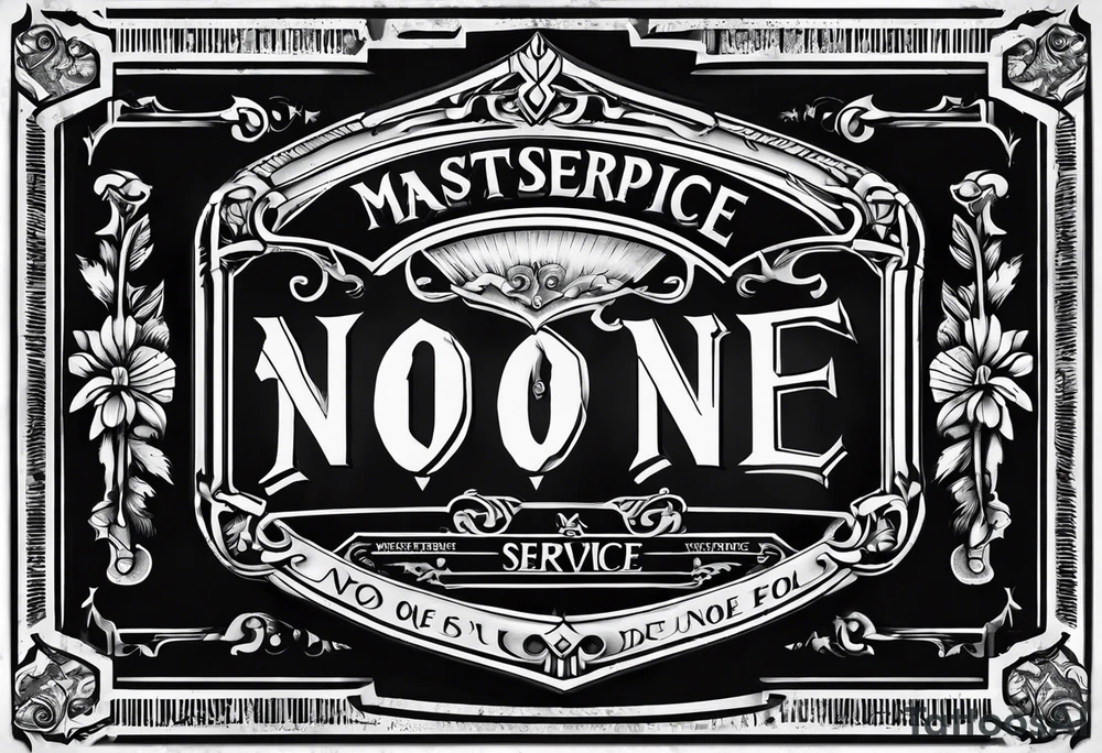Text "no one service" tattoo idea