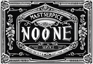 Text "no one service" tattoo idea