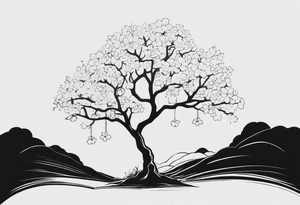 A cherry blossom tree using only white ink (no black) on a forearm tattoo idea