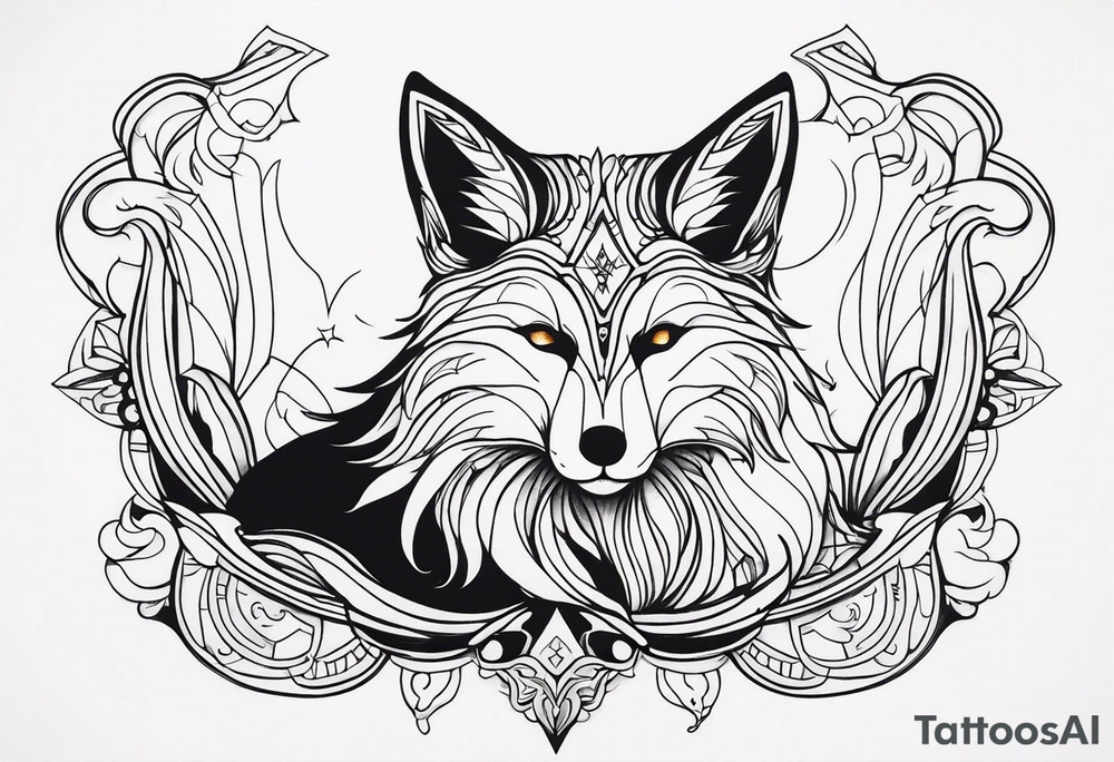 a mystical fox tattoo idea