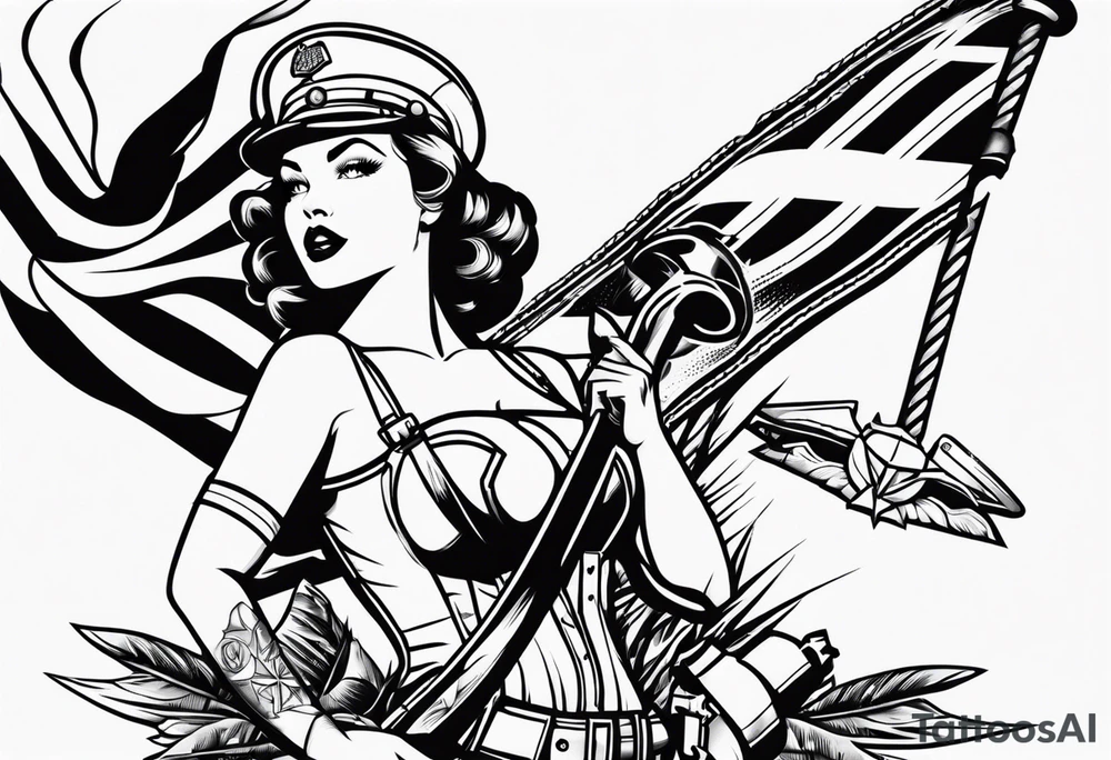 World war 2 pinup girl tattoo idea