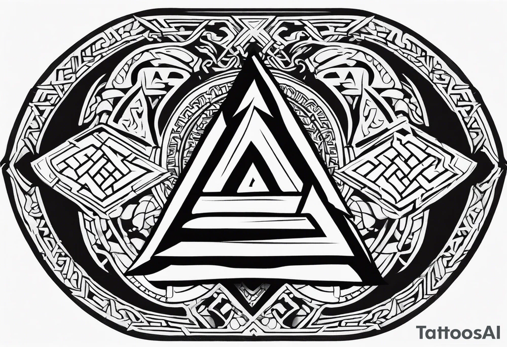 Valhalla sword shield valknut tattoo idea