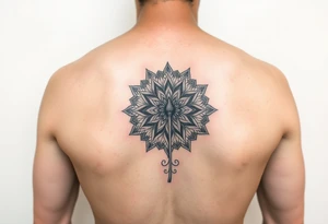 For a kidney donor- arm half sleeve using shape using shape of left kidney and mandala with mandalas cascading as a way of showing life given. More defined kidney. A kidney made of two mandalas tattoo idea