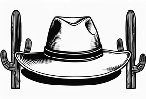 Cactus desert cowboy hat tattoo idea