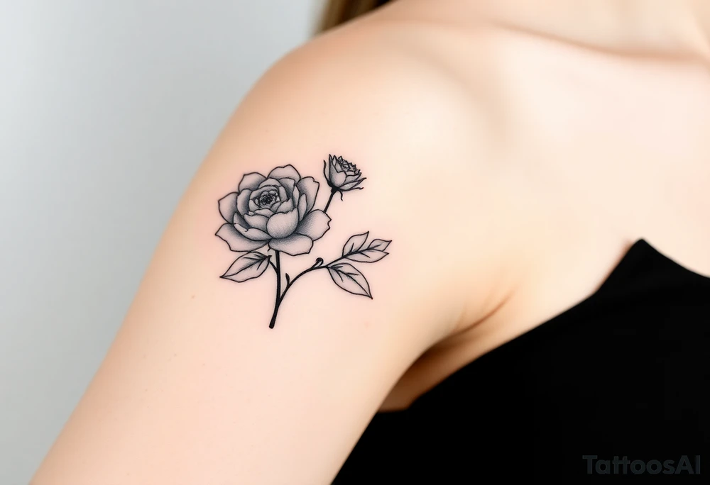 rose and chrysanthemum tattoo idea