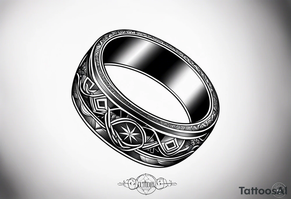 A tattoo that resembles ring for my finger with the word "the universe" tattoo idea