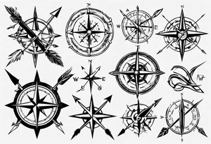 arrow and compass together tattoo idea