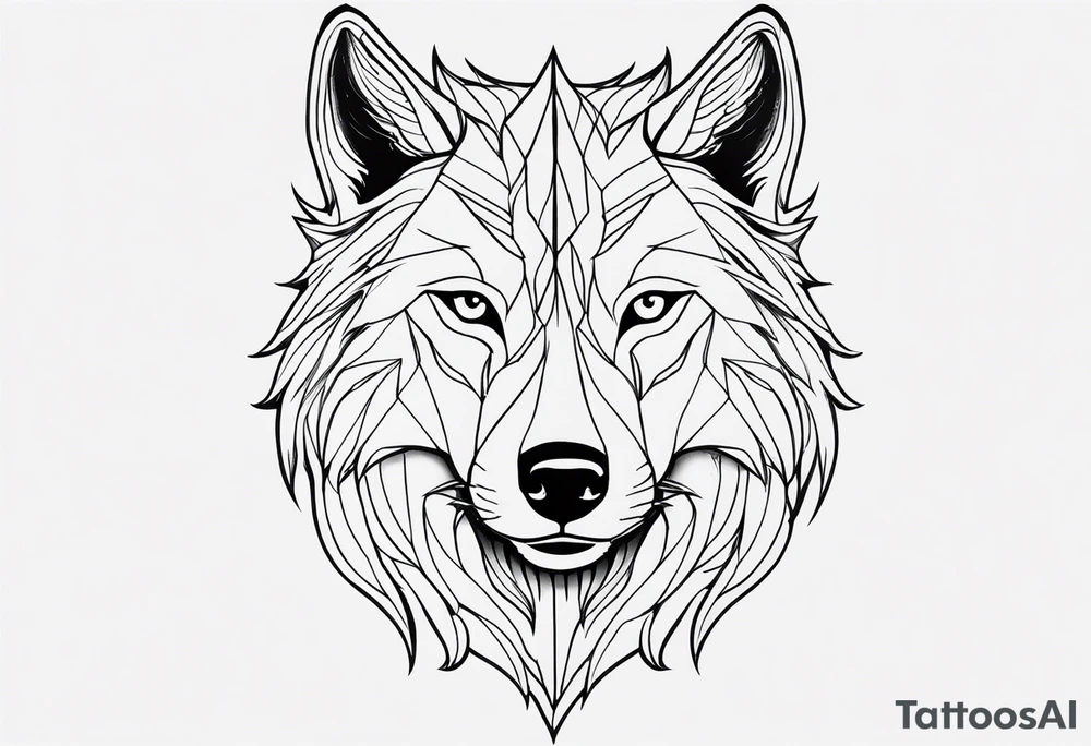 powerful majestic Wolf, close-up tattoo idea