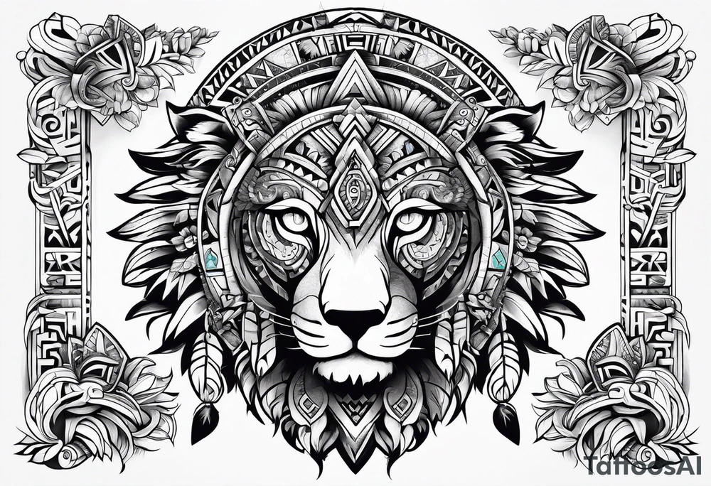 Aztec animal tattoo idea