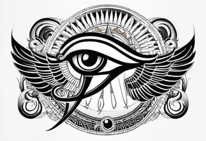 Œil de Horus avec décor thème égyptien tout autour tattoo idea