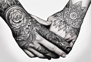 Hands overlapping each other tattoo idea