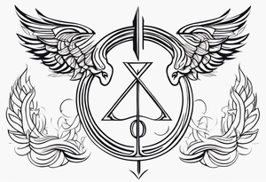 strength, pisces, water, phoenix, small, nuanced, positive, ankh tattoo idea