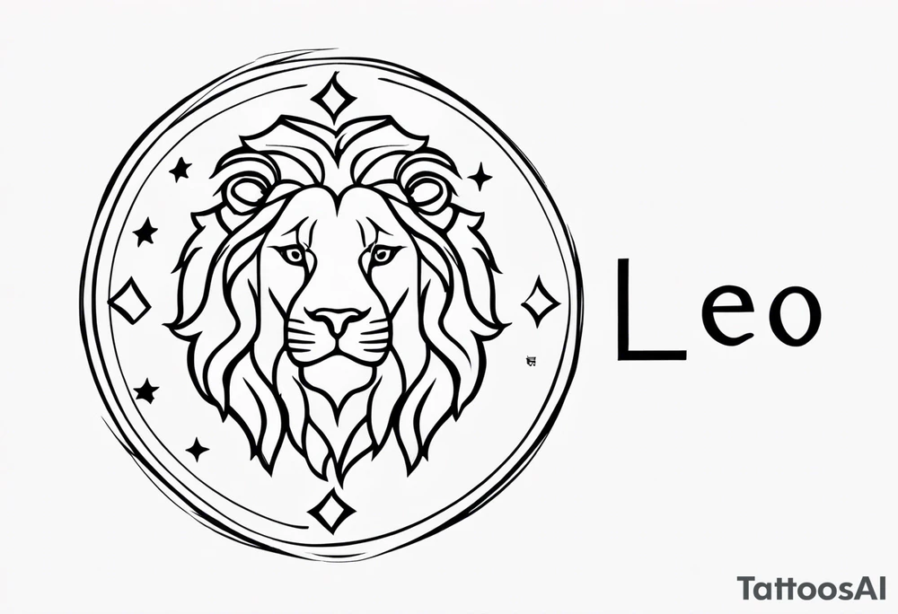 zodiac sign symbol leo tattoo idea