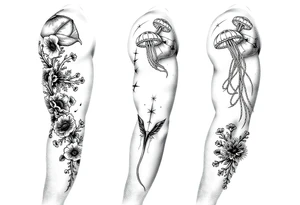 stingray, coral, jellyfish tattoo idea