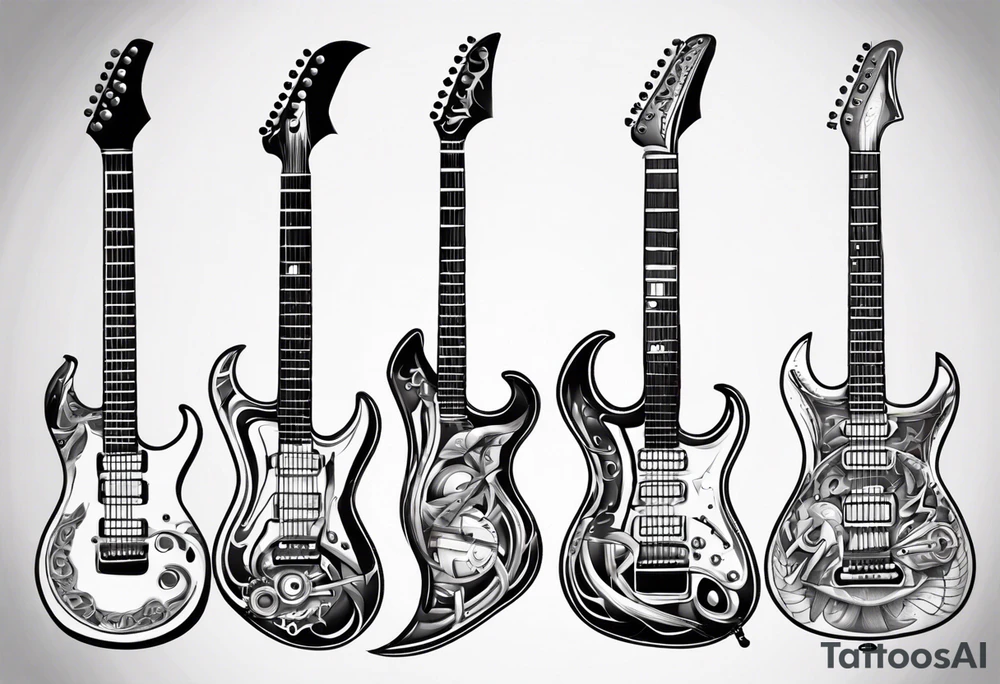 electric guitar tattoo idea