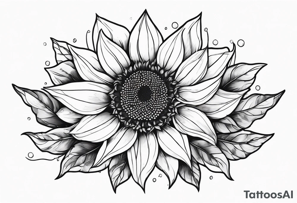 sunflower in crystal form tattoo idea