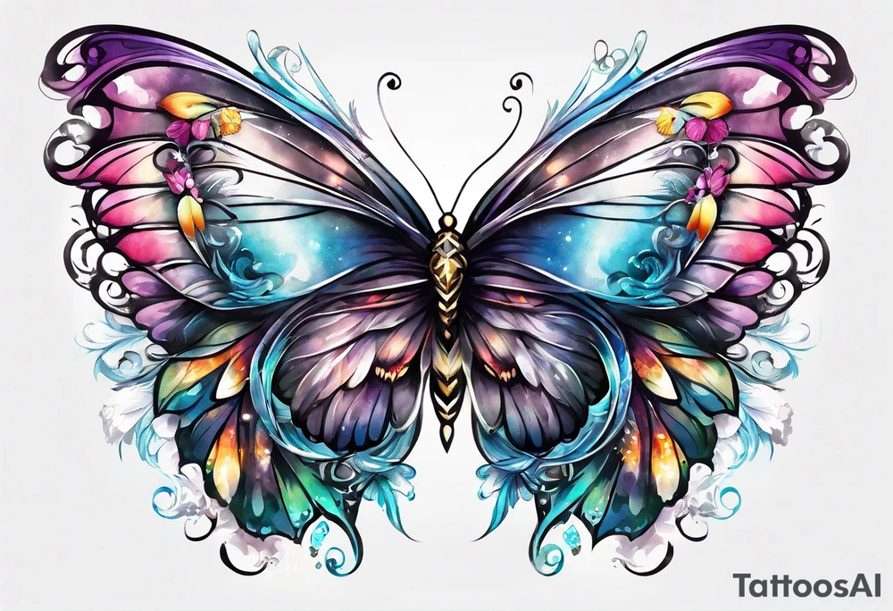 One Angel wing with butterfly with your wings were ready but my heart was not tattoo idea