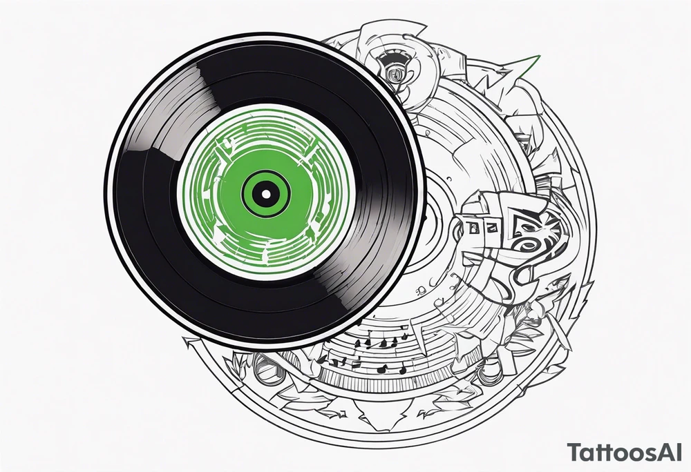 Vinyl music record + Warcraft 3 tattoo idea