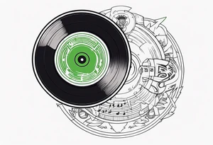 Vinyl music record + Warcraft 3 tattoo idea