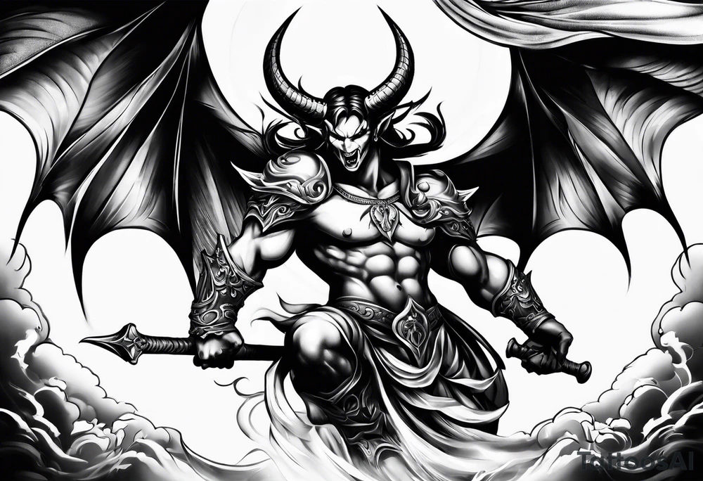 Devil fighting Angel tattoo idea
