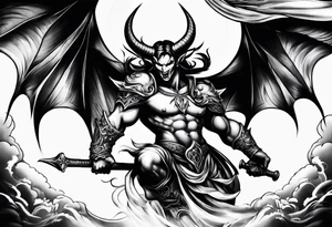 Devil fighting Angel tattoo idea