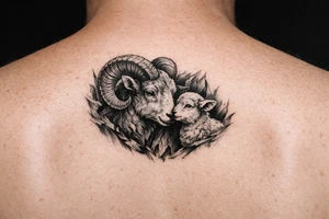 Mother ram baby ram tattoo idea