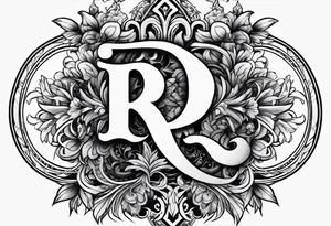 Fine Tatoo design with the letter R and L tattoo idea