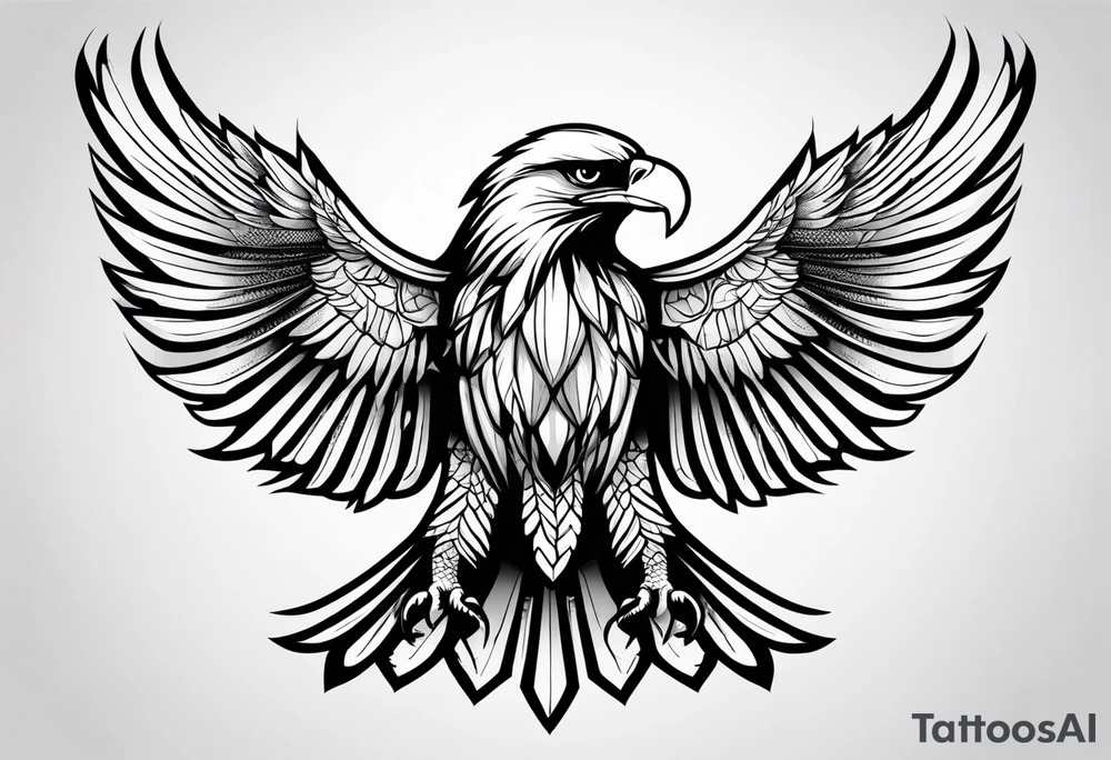 eagle full body fly vector tattoo idea