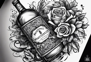 Broken bottle and army tags tattoo idea