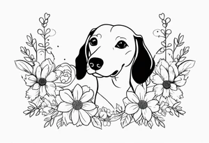 Grandmother memorial who loved weiner dogs and flowers tattoo idea