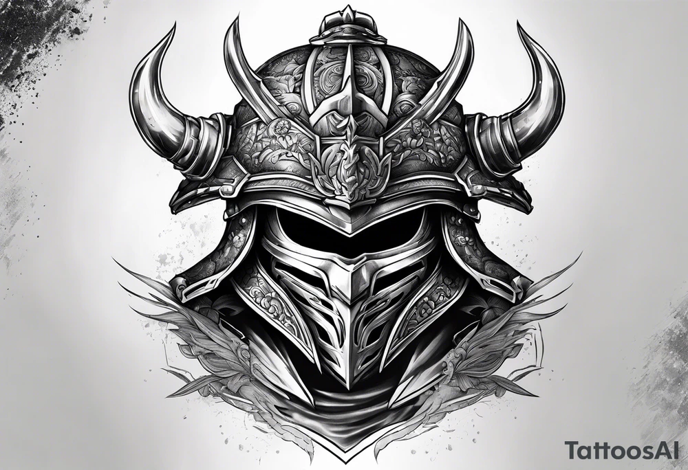 Ronin helmet with sword penetrating it tattoo idea