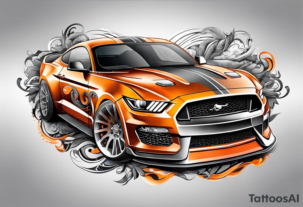 2016 ford mustang orange tattoo idea